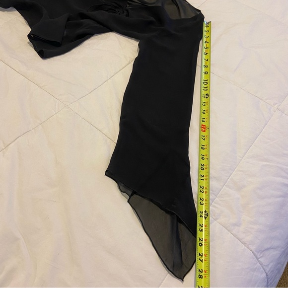 NWOT Silk Blouse with Sheer Sleeves and Bottom - Picture 7 of 11